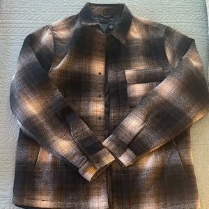 Men's Black and Brown Plaid Jacket